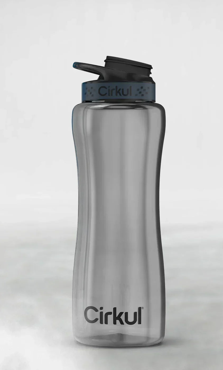 32oz. Black Tint Plastic Bottle with Gray Lid