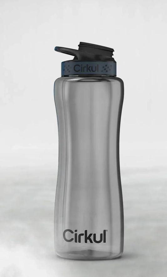 32oz. Black Tint Plastic Bottle with Gray Lid