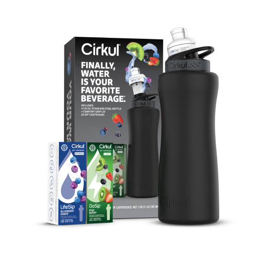 32oz. Matte Black Stainless Steel Bottle Starter Kit F7
